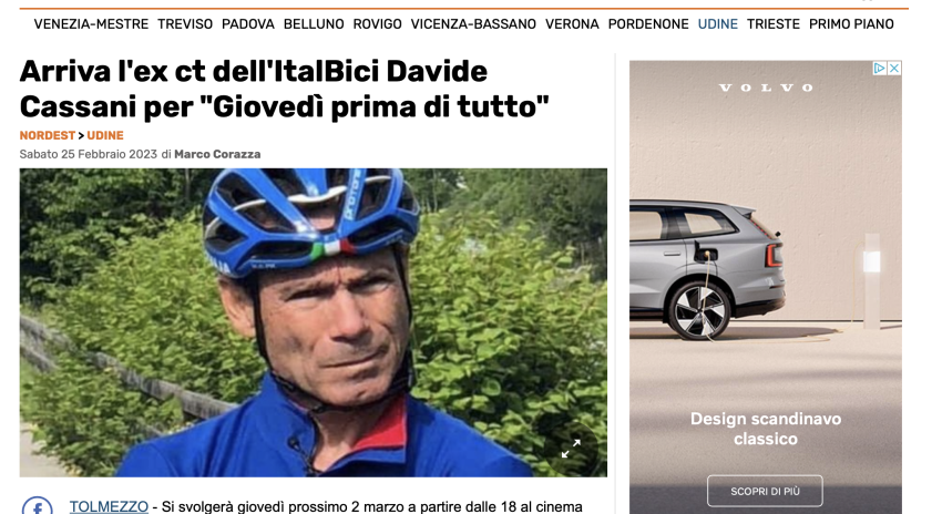 Arriva l’ex ct dell’ItalBici Davide Cassani 